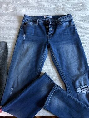 KanCan Dark Blue Distressed Skinny Jeans